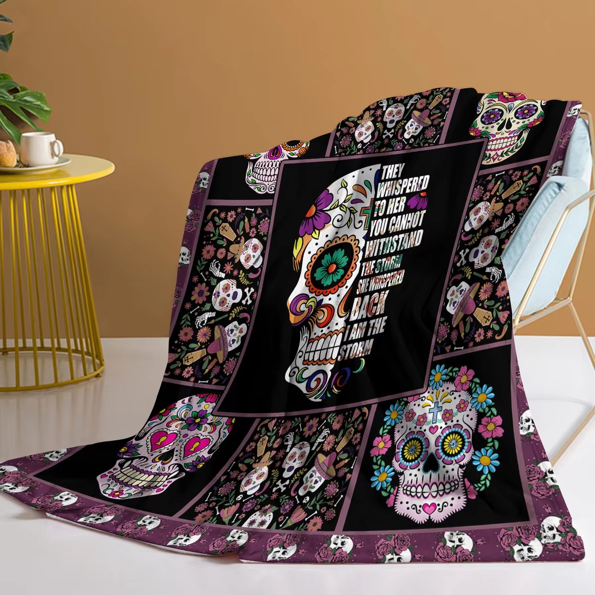 Skulls Pattern Throw Blanket