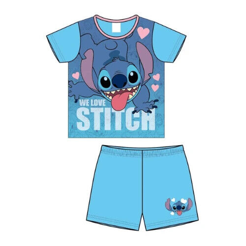 LILO & STITCH Blue Short Pyjamas/Shorty STITCH PJs Size 5-6 years