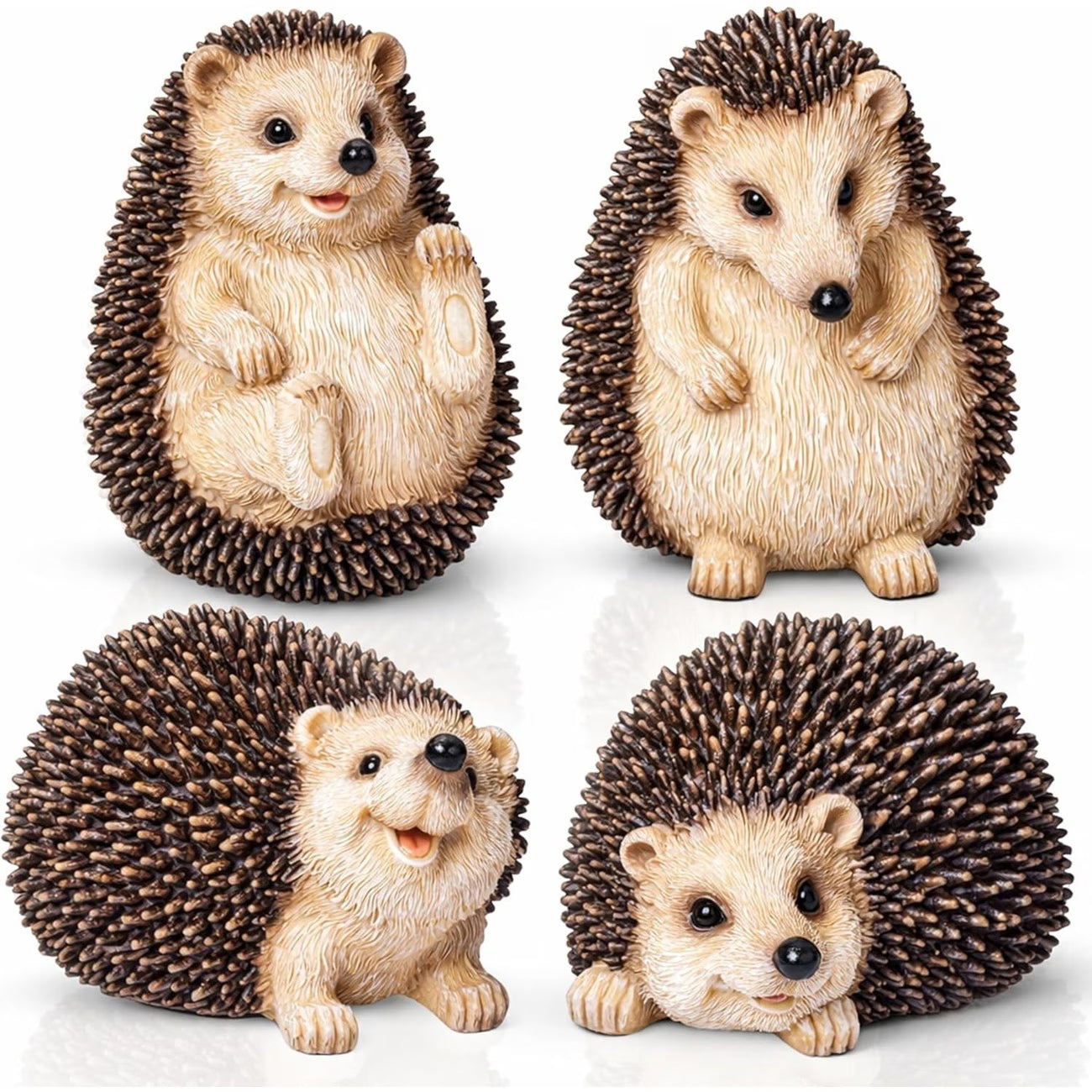 Set of 4 Hedgehog Garden Ornaments