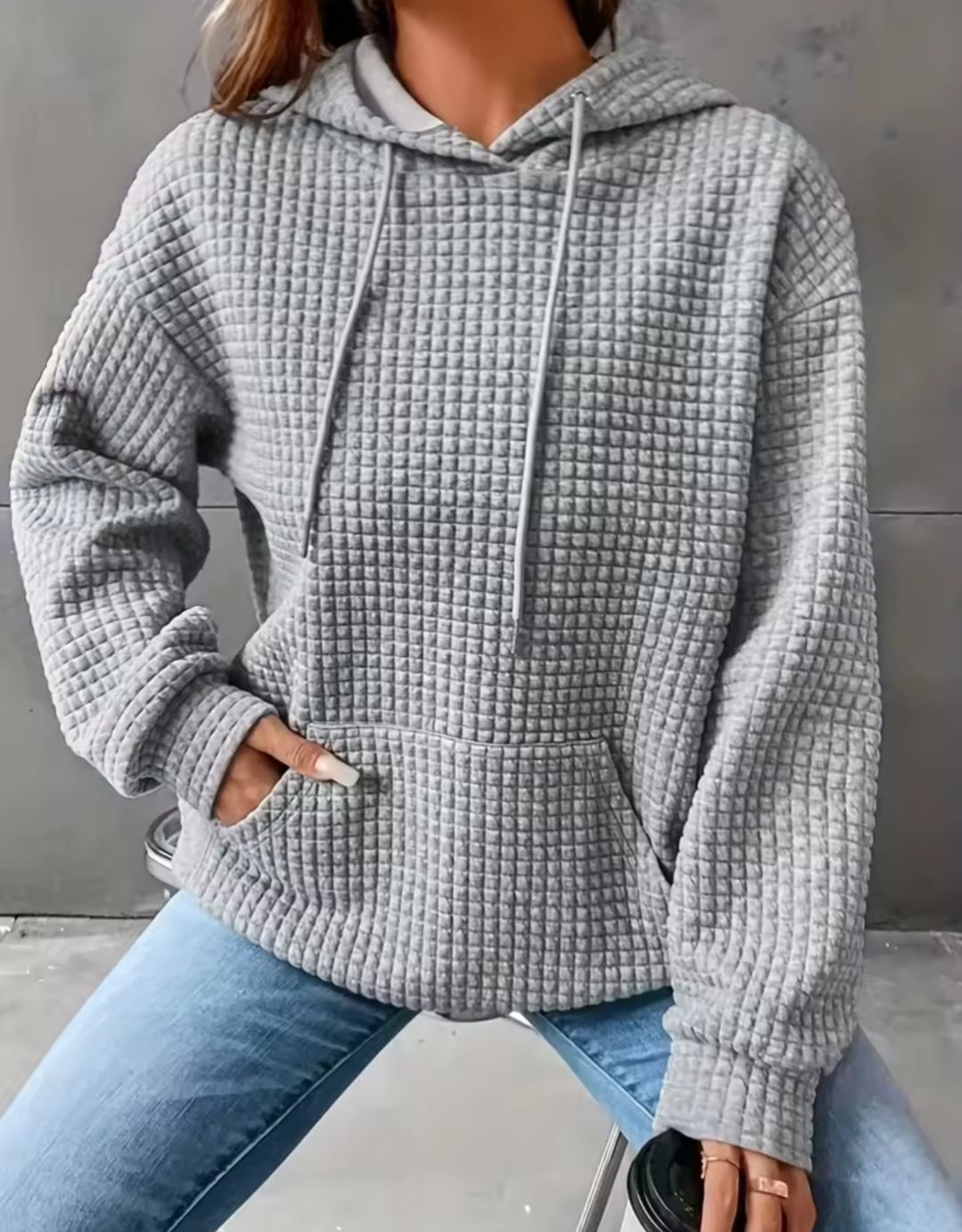 Plus Size Waffle Hoodie