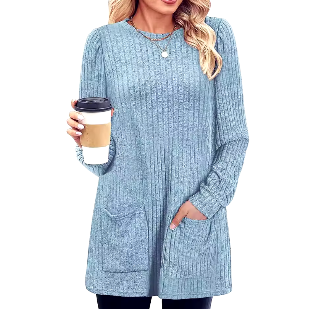 Mid Length Sweater With Pockets