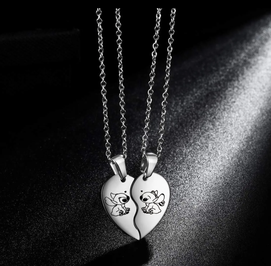 Lilo Stitch Split Heart Necklaces