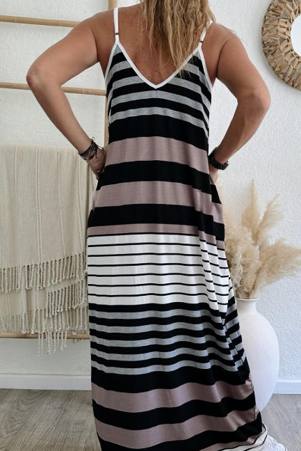 Multicolour Stripes Maxi Dress