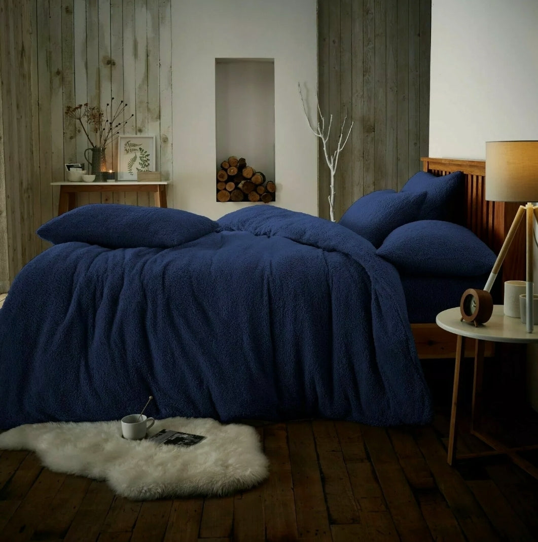Plain Soft Teddy Bedding KING