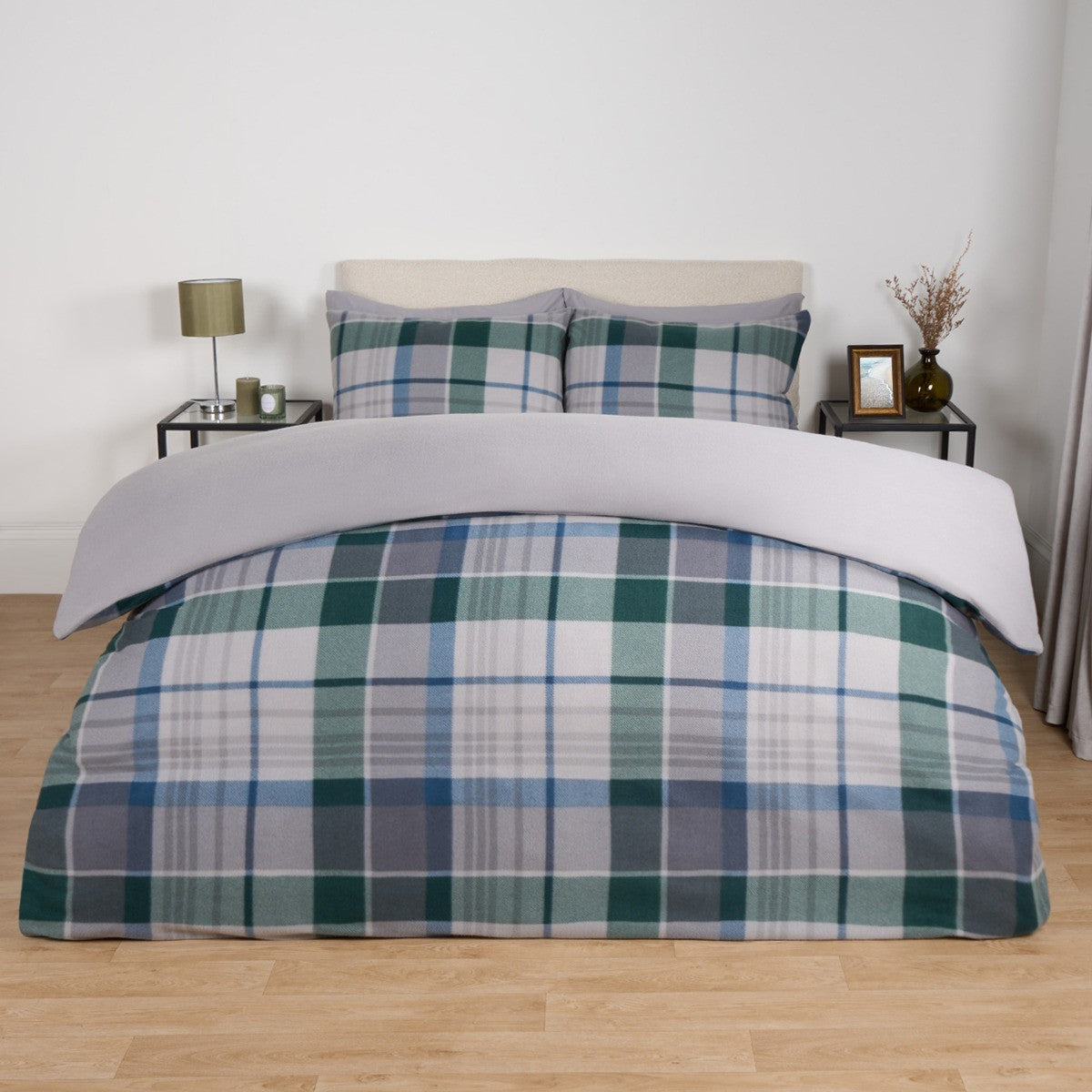 Check Fleece Duvet Set