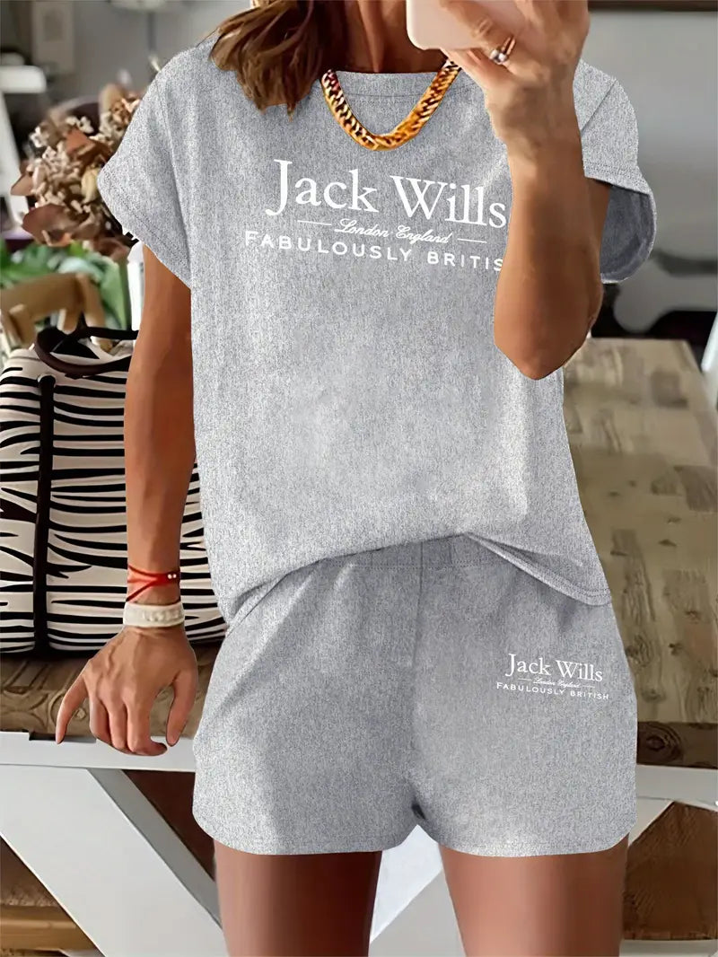Women's "Jack Wills" Casual Summer T-Shirt & Shorts Set