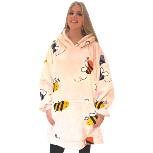 Bumble Bees Sherpa Lined Fleece Hoodie