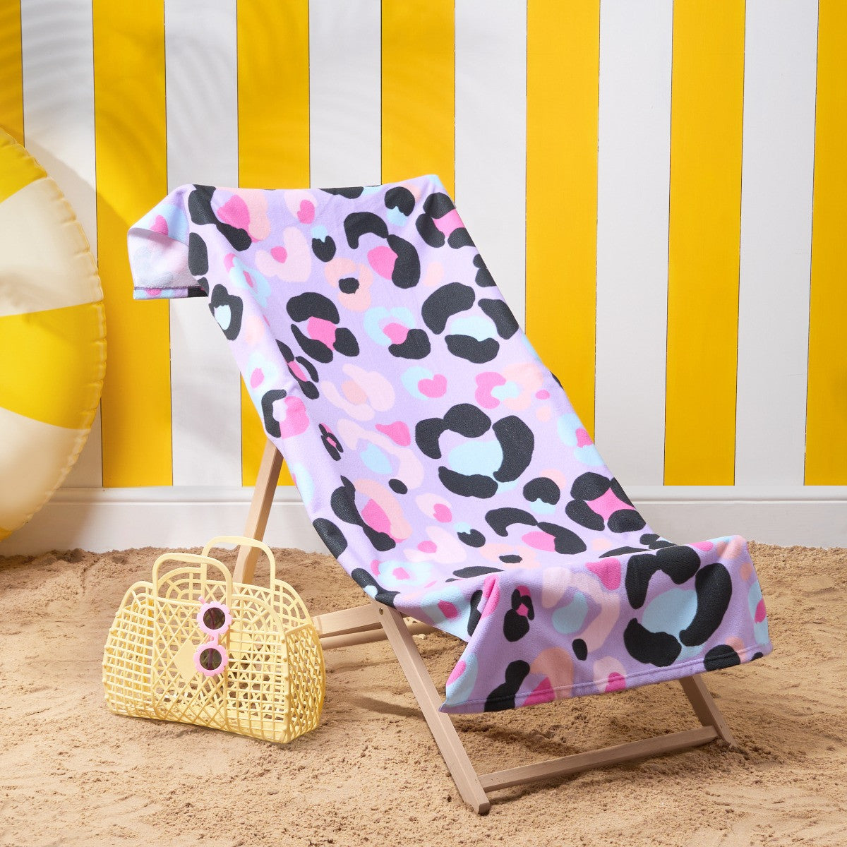 Pastel Leopard Print Beach Towel - Lilac