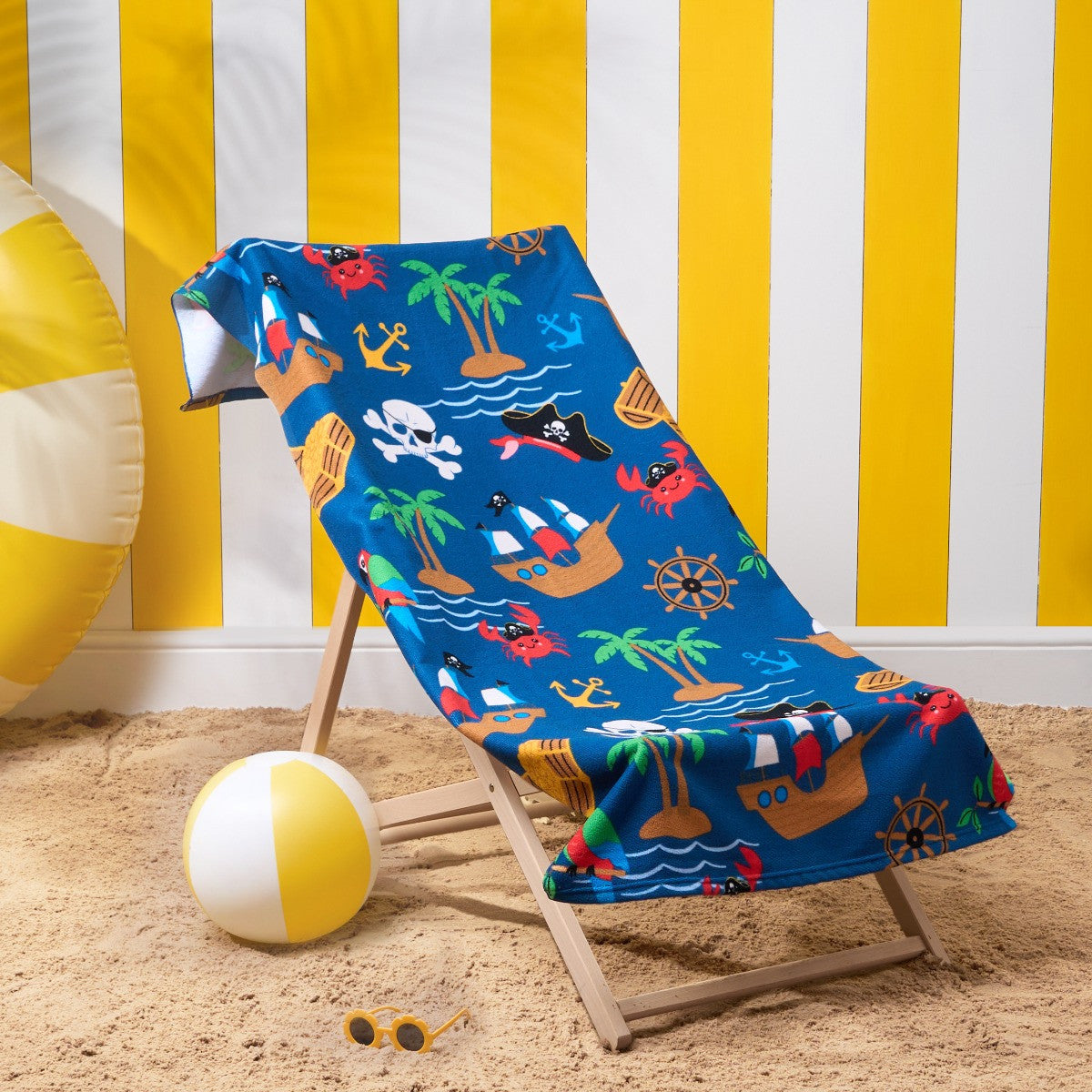 Pirate Print Beach Towel