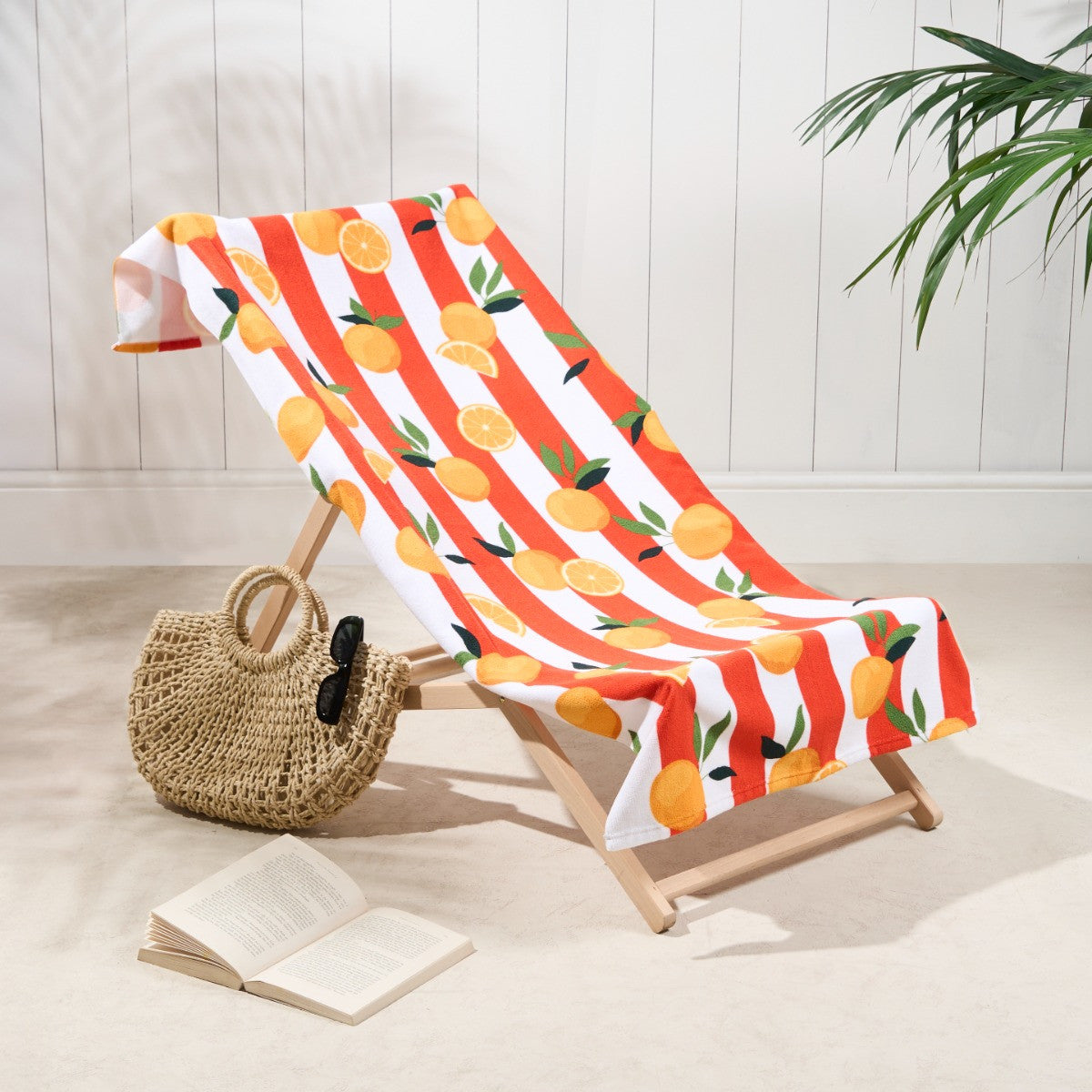 Oranges Print Beach Towel