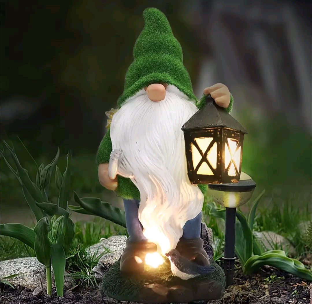 Solar Powered Lantern Gnome