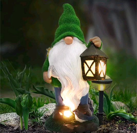 Solar Powered Lantern Gnome