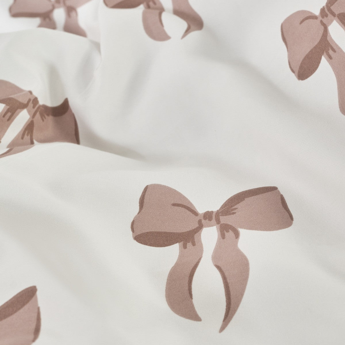 Bow Print Reversible Duvet Cover Set - Ivory/Natural