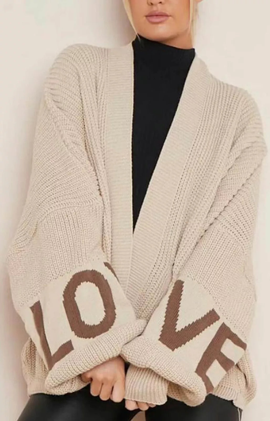 Chunky Knitted Oversize Love Cardigan