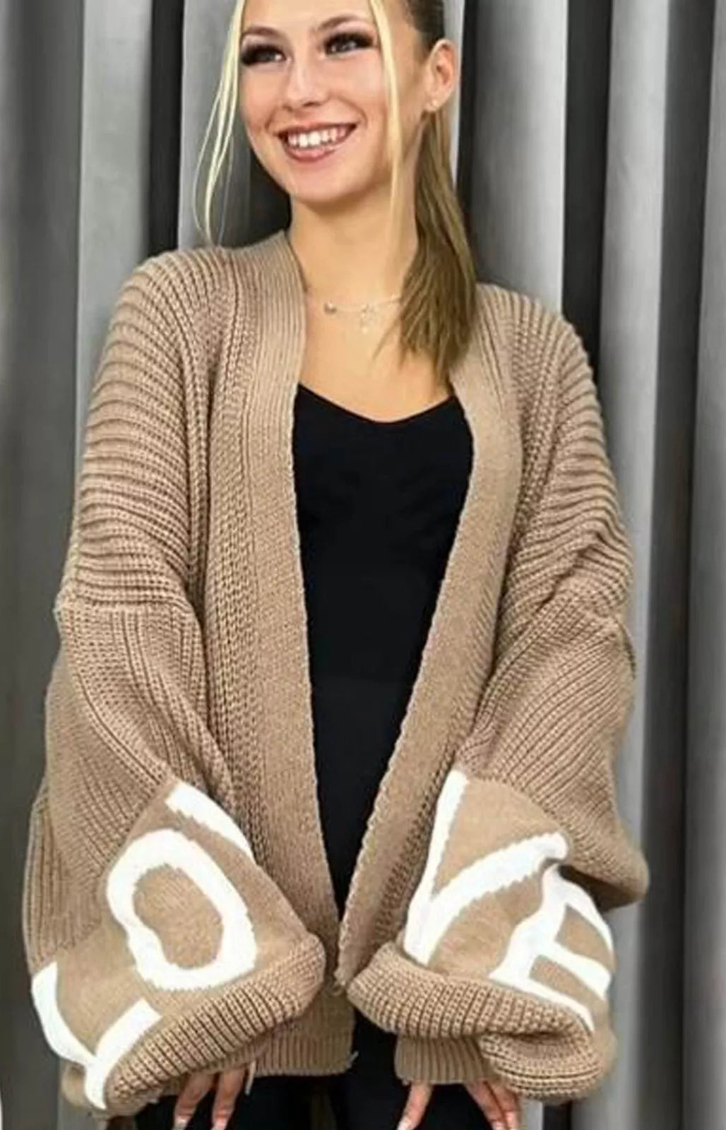 Chunky Knitted Oversize Love Cardigan