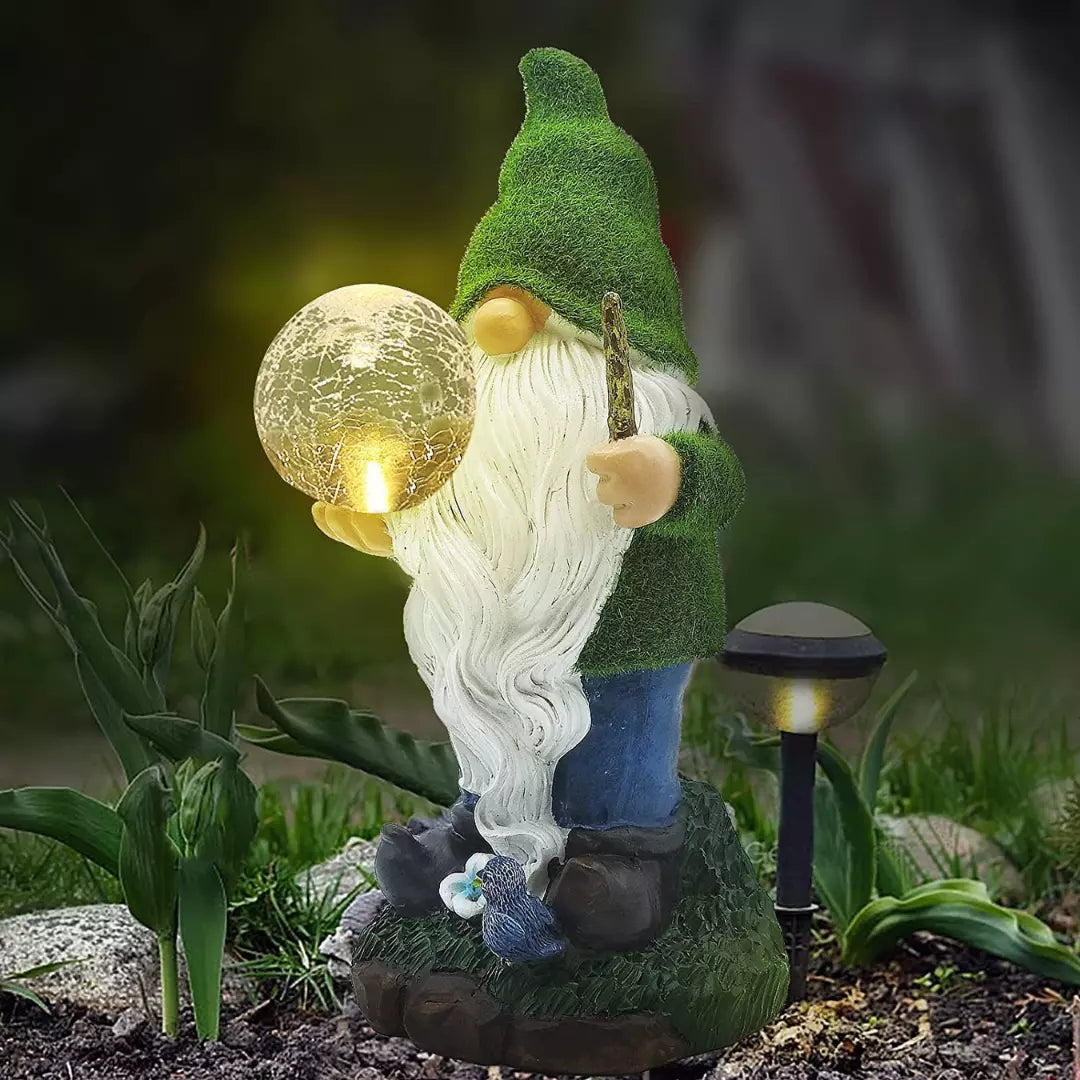 Solar Powered Statue Wizard Gnome