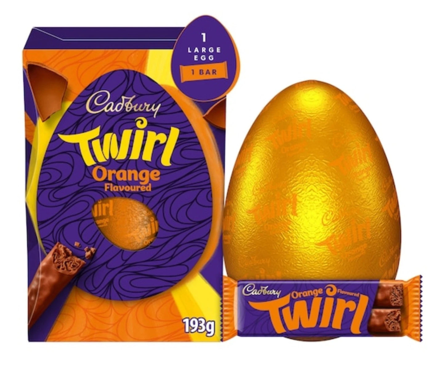 Large Orange Twirl Cadbury Chocolate Easter Egg
