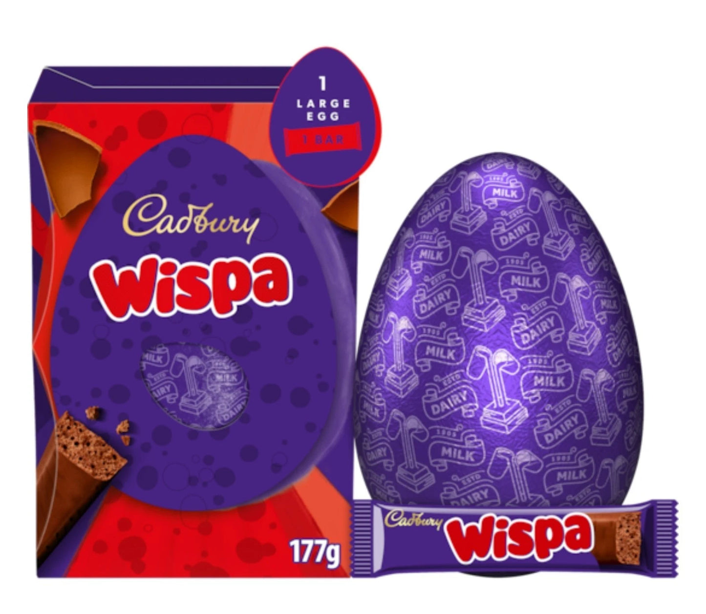 Large Wispa Cadbury Chocolate Easter Egg