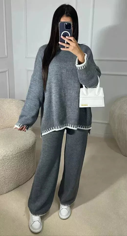 Stitched 2-Piece Knitted Lounge Comfort Co-Ord Set