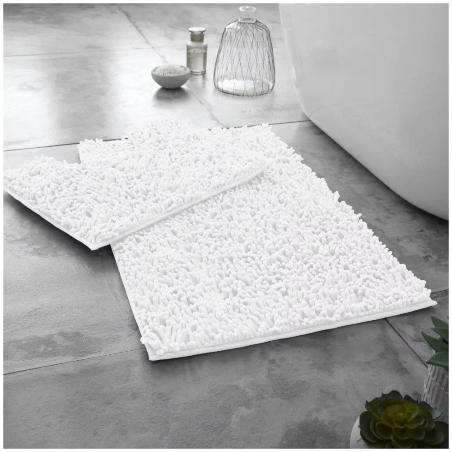 2 PC Memory Loop Bath Mat Pedestal Set