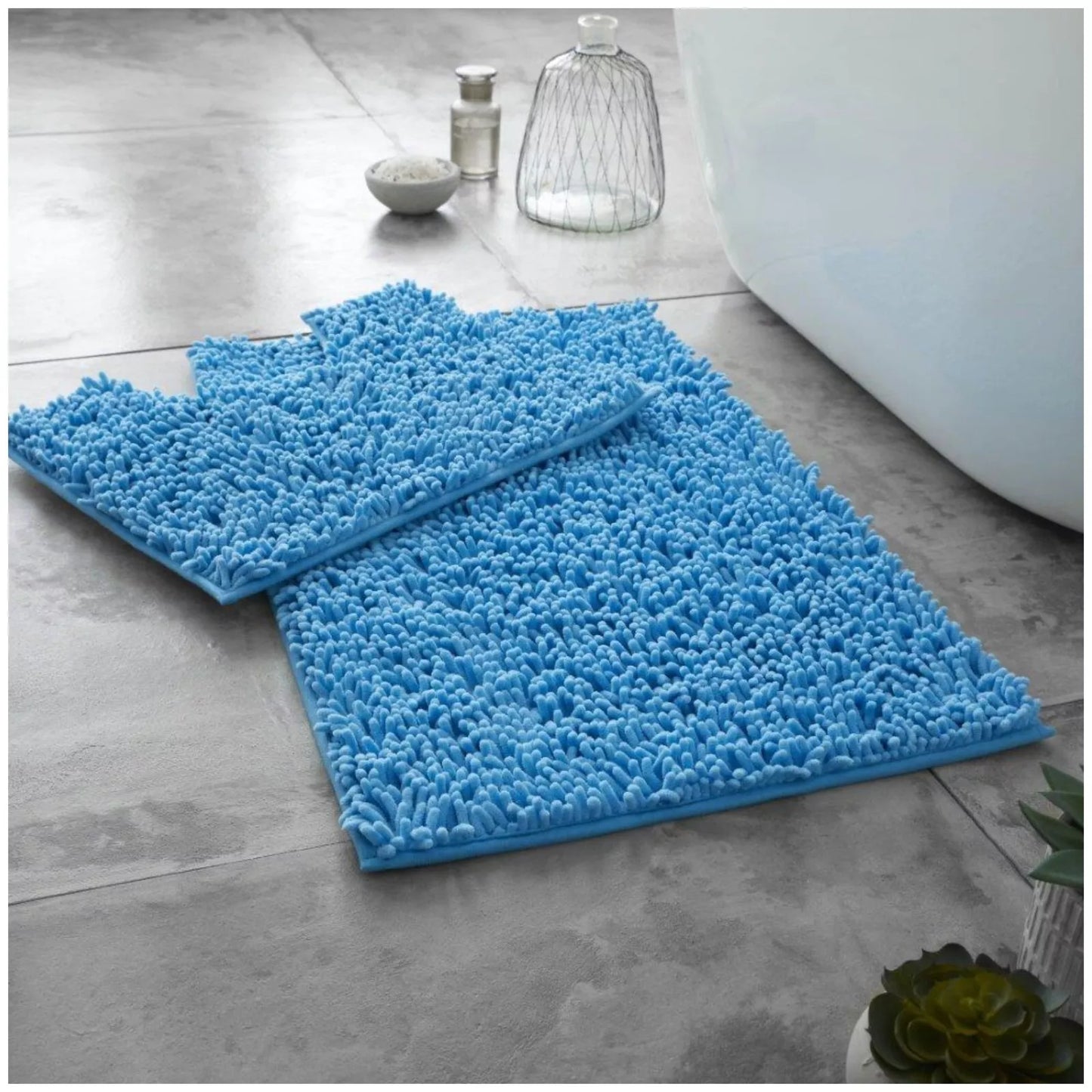 2 PC Memory Loop Bath Mat Pedestal Set