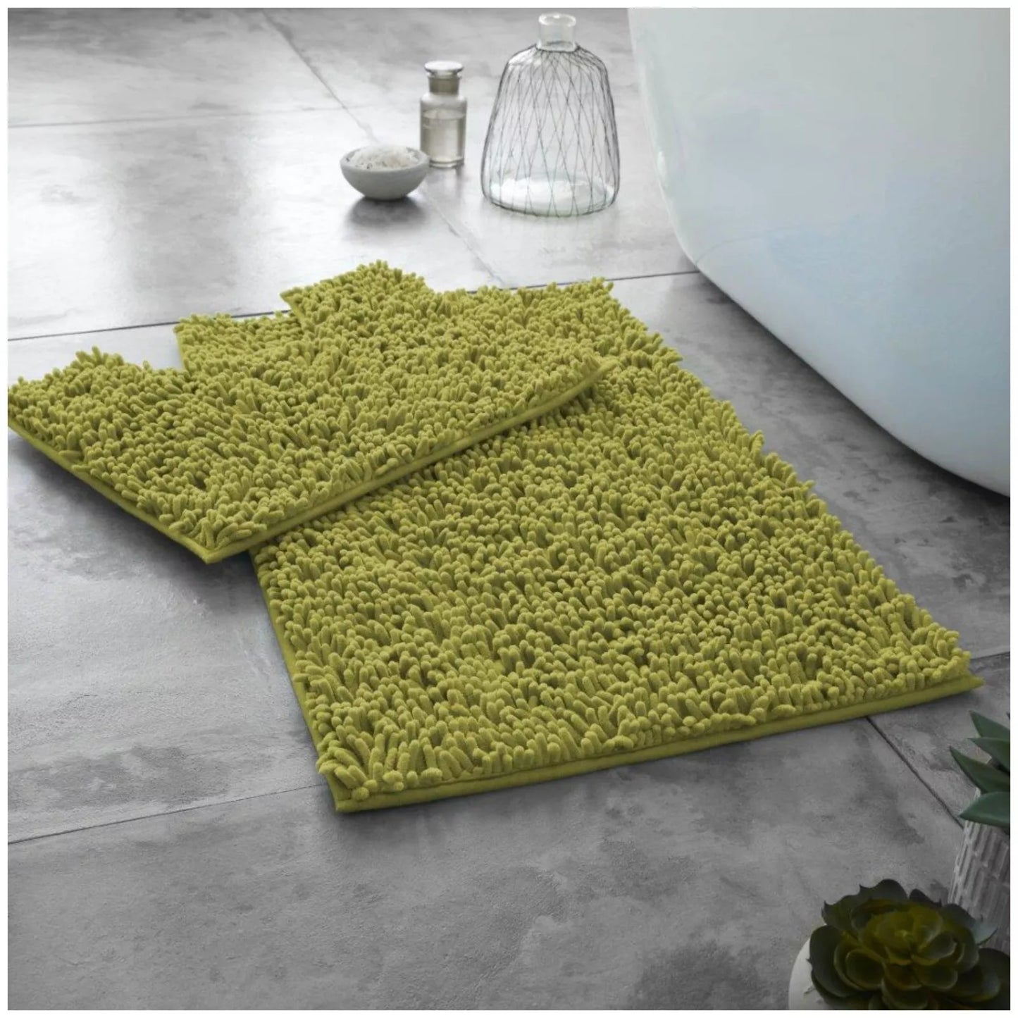 2 PC Memory Loop Bath Mat Pedestal Set