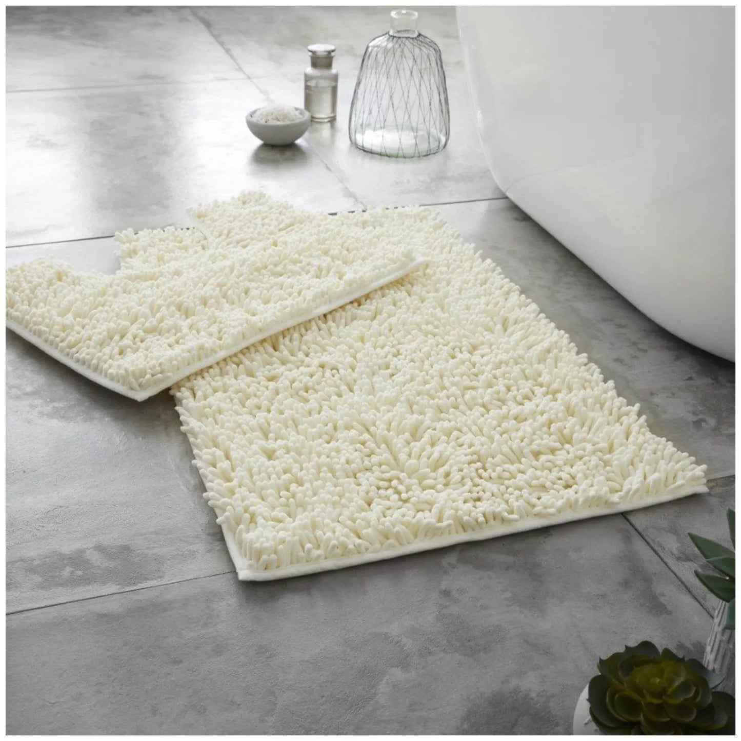 2 PC Memory Loop Bath Mat Pedestal Set