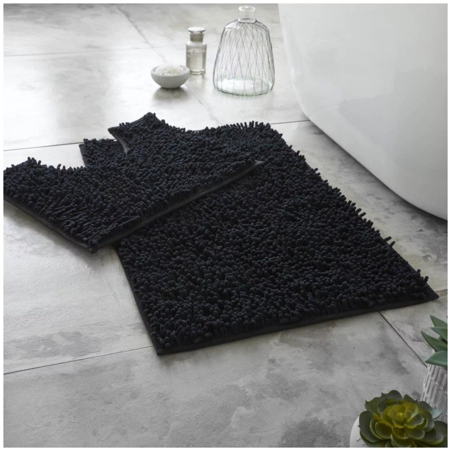 2 PC Memory Loop Bath Mat Pedestal Set