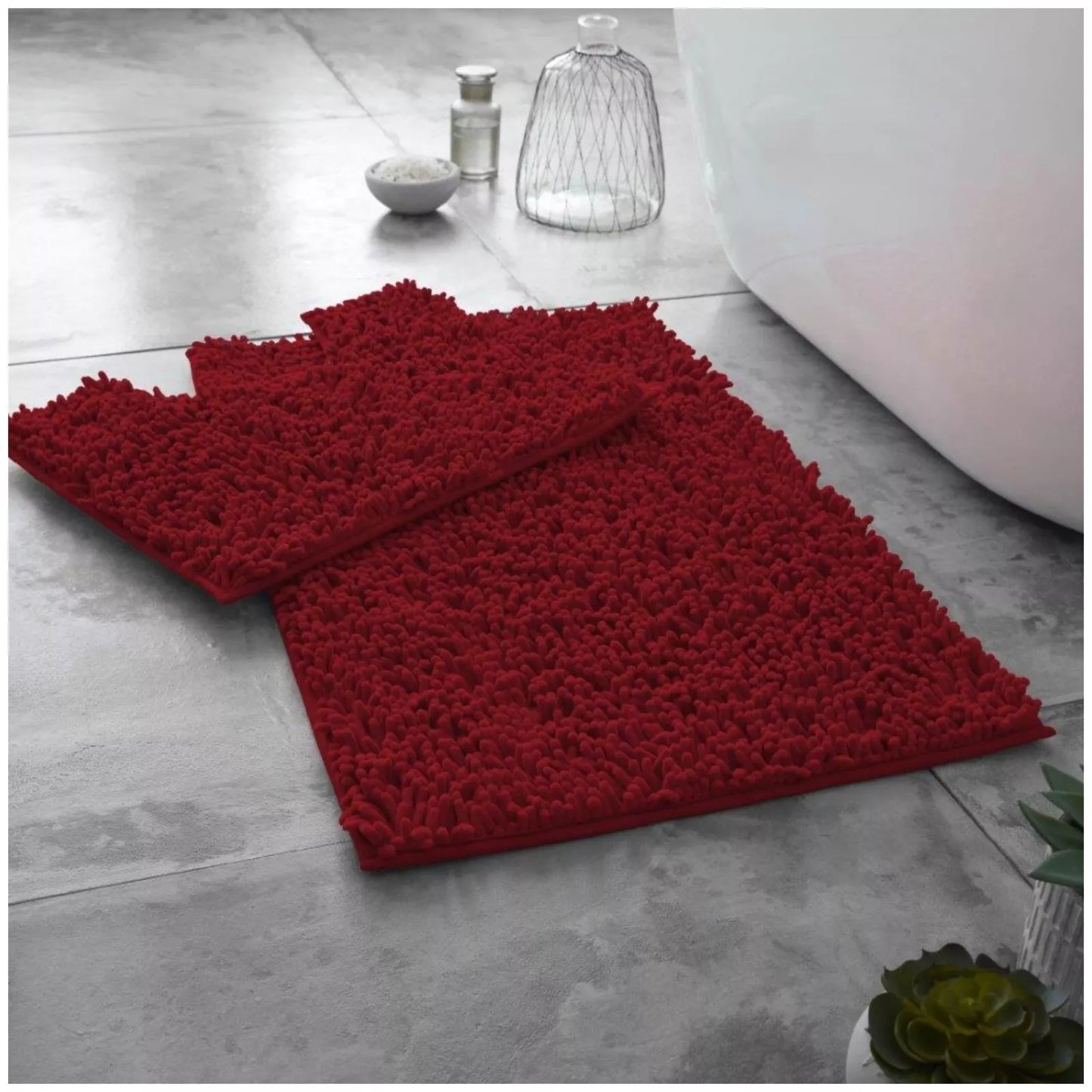 2 PC Memory Loop Bath Mat Pedestal Set