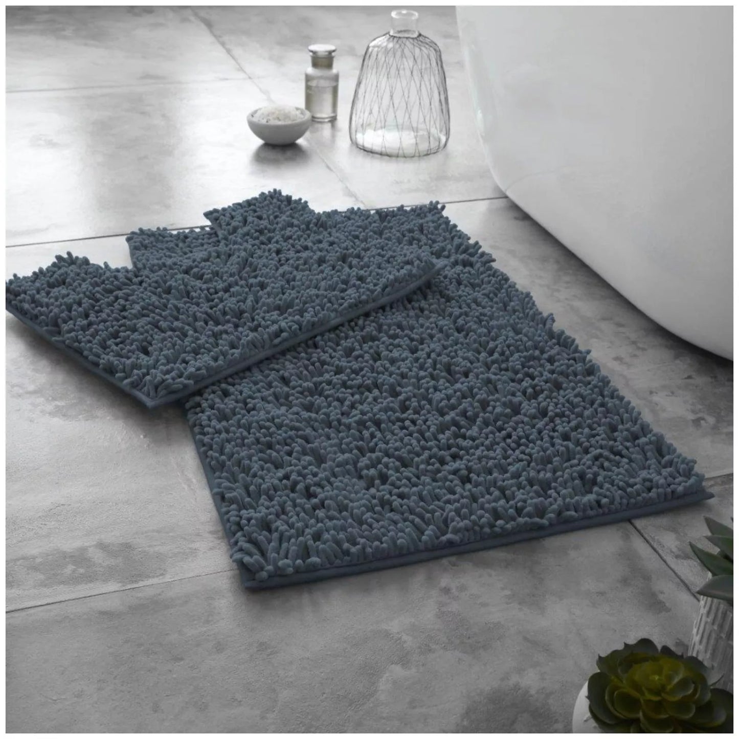 2 PC Memory Loop Bath Mat Pedestal Set
