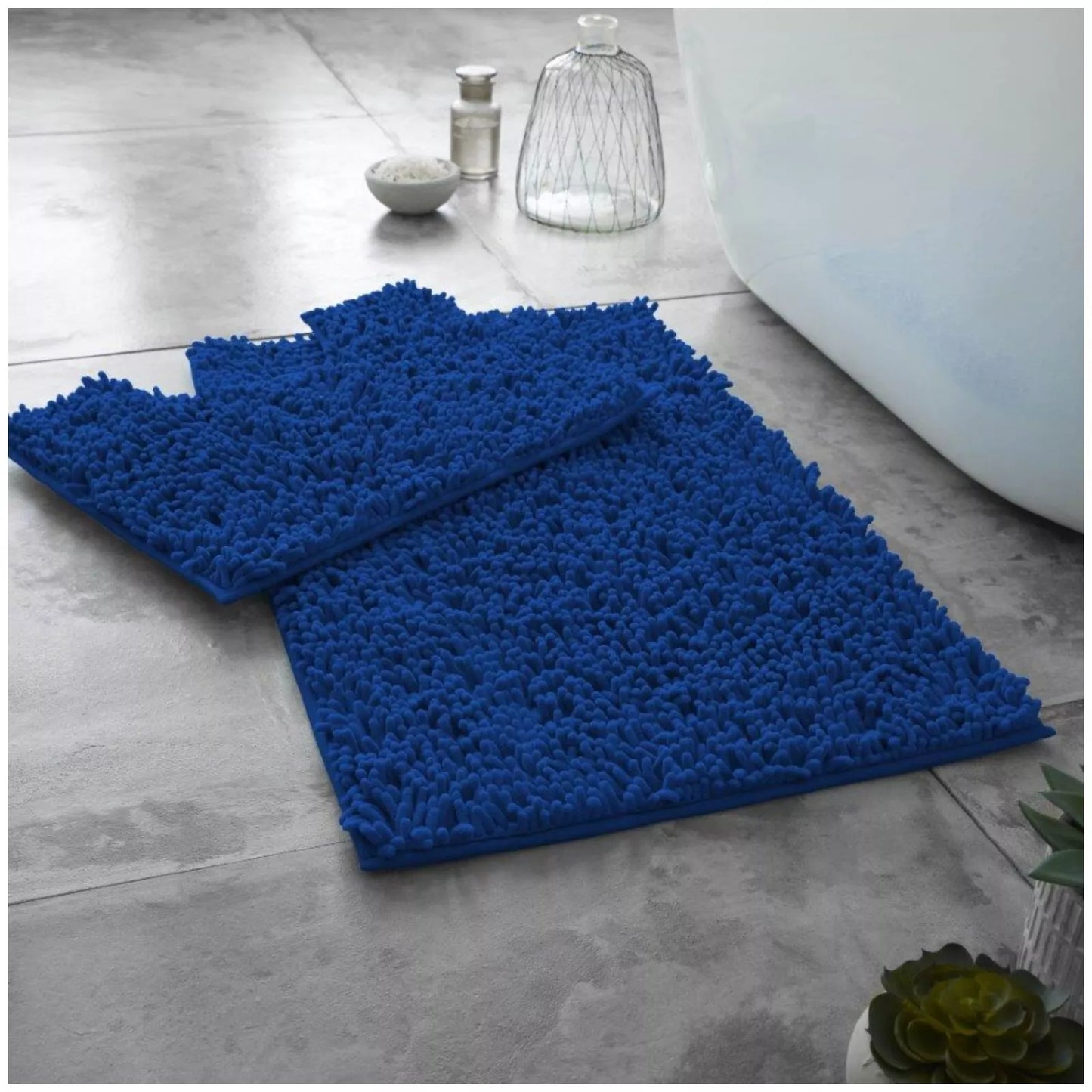 2 PC Memory Loop Bath Mat Pedestal Set