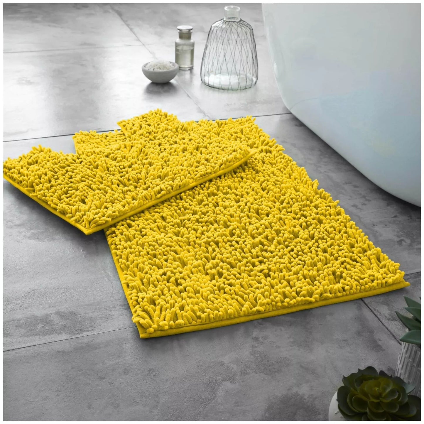 2 PC Memory Loop Bath Mat Pedestal Set