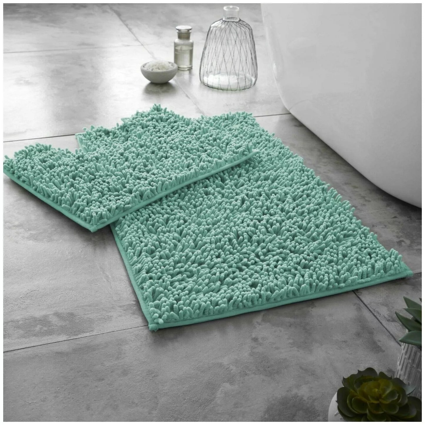 2 PC Memory Loop Bath Mat Pedestal Set
