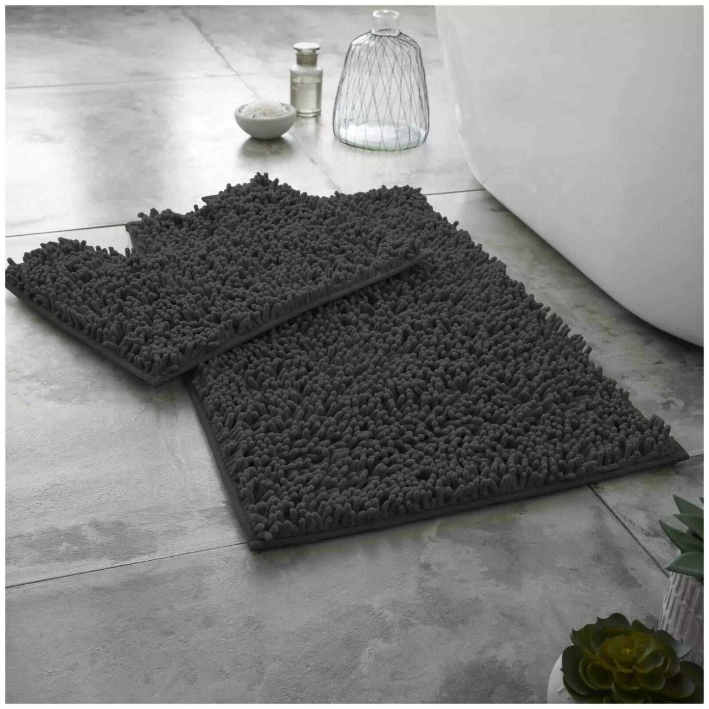 2 PC Memory Loop Bath Mat Pedestal Set