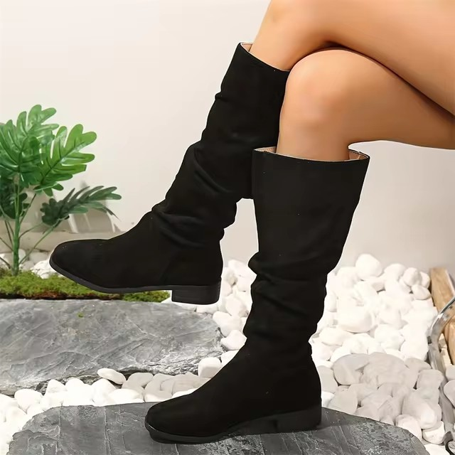 Women Faux Suede Knee High Boots