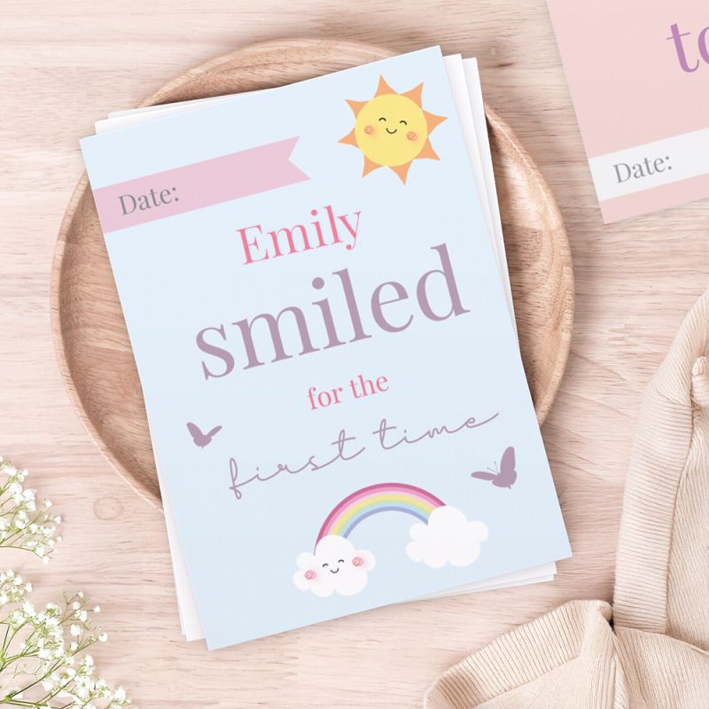 Personalised Fairy Princess Baby Milestone Cards