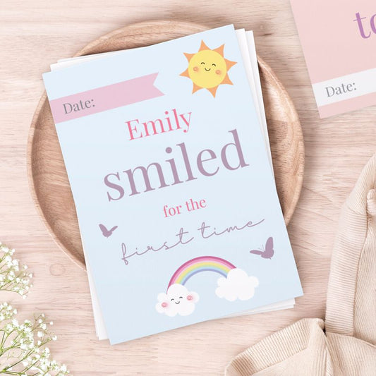Personalised Fairy Princess Baby Milestone Cards