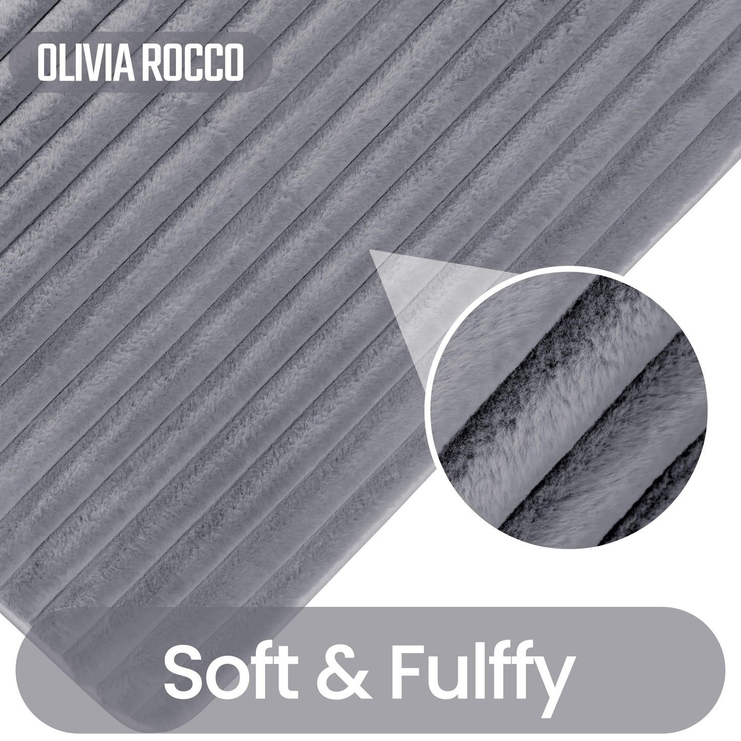 2 Piece Ribbed Bath Mat Set in Charcoal