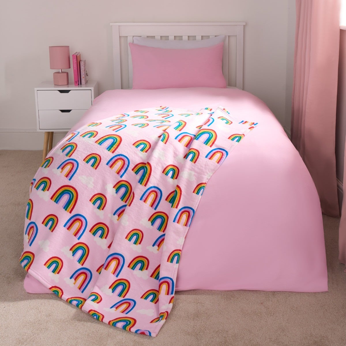 Rainbow Print Throw, 100x120CM