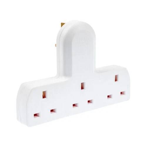 3 Way Gang Extension Wall Socket UK Mains Plug Adaptor