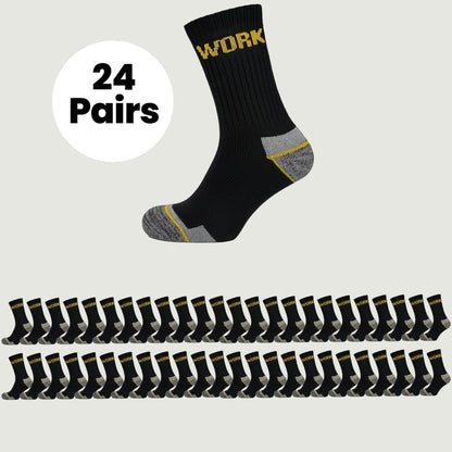 24 Pairs Mens Heavy Duty Work Socks Sizes UK 6-11 EUR 39-45