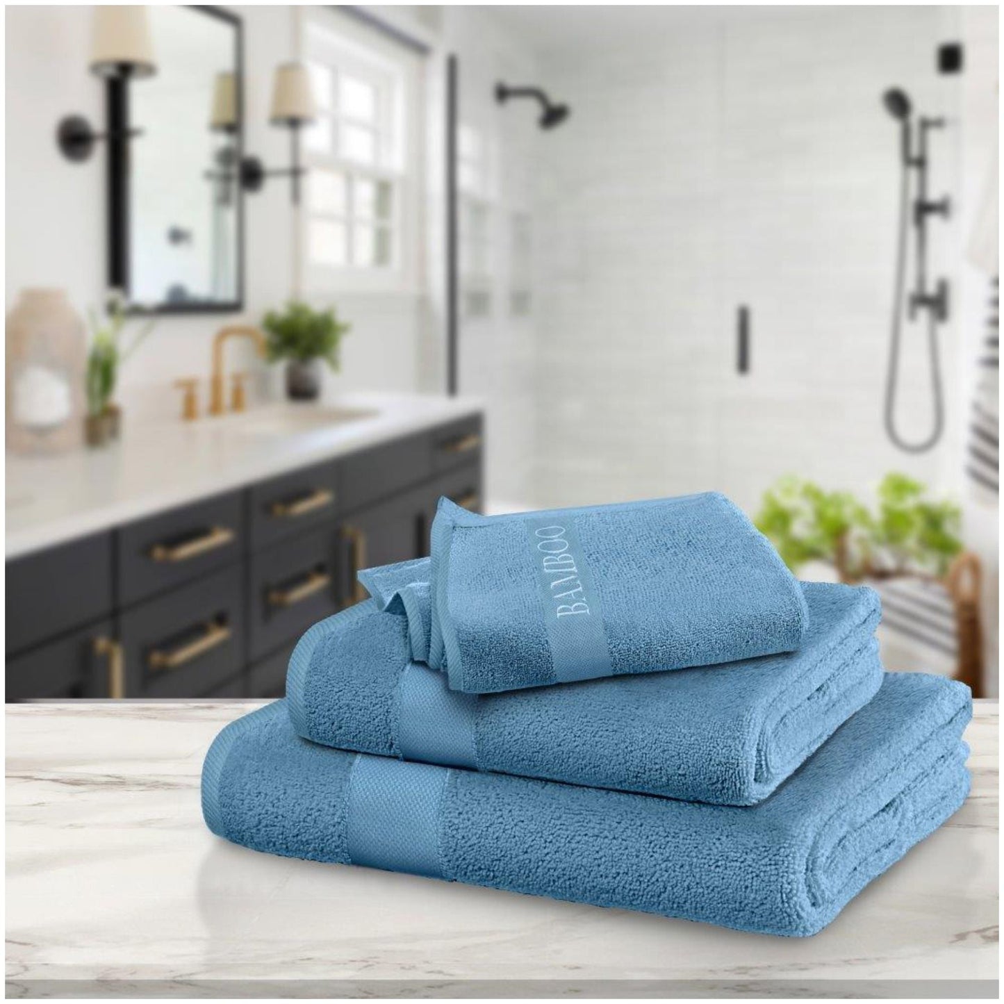 2x Bamboo Bath Towels