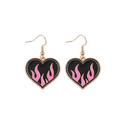 Burning Heart Earrings