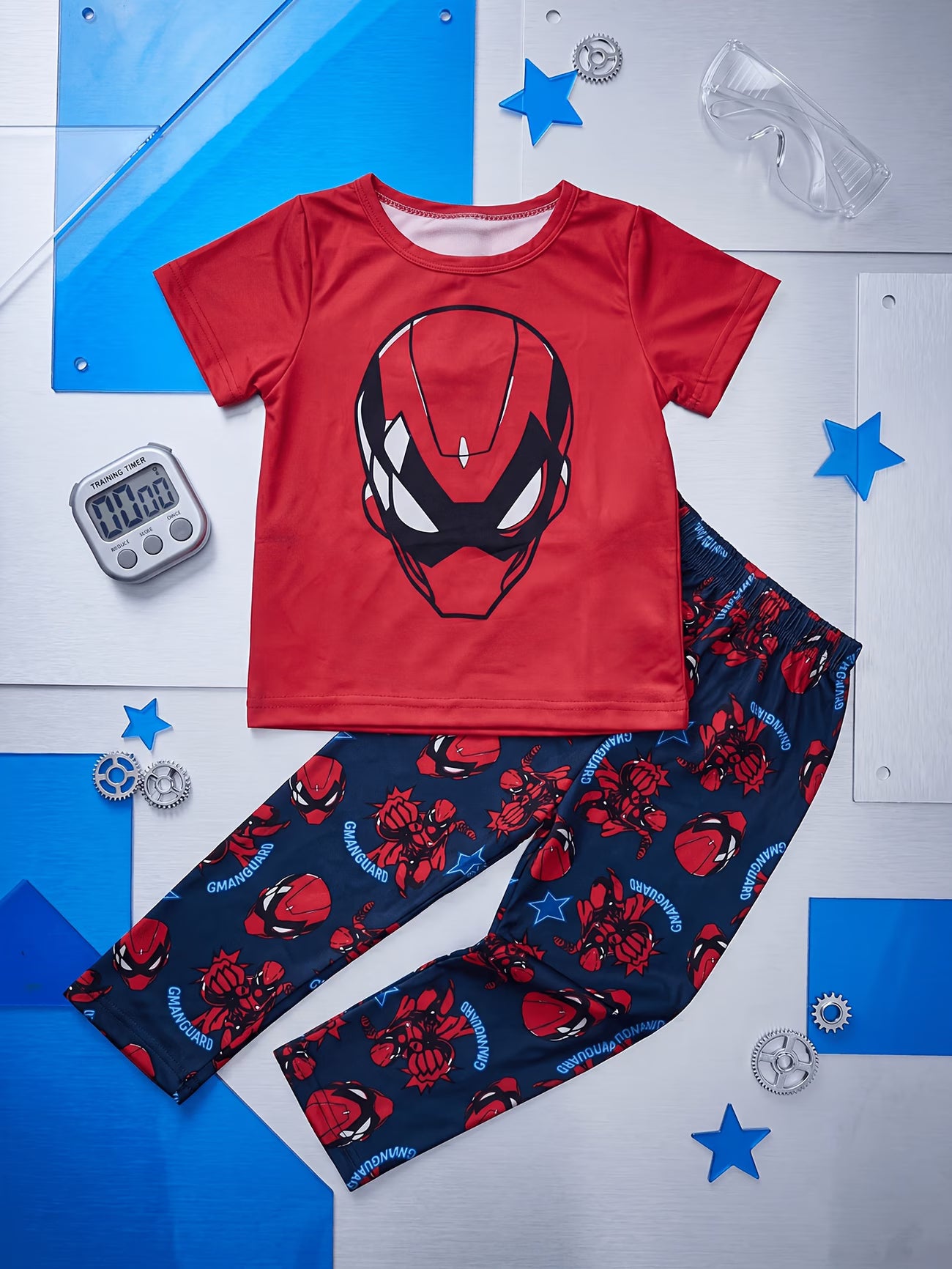 2pcs Boys Superhero Pjs