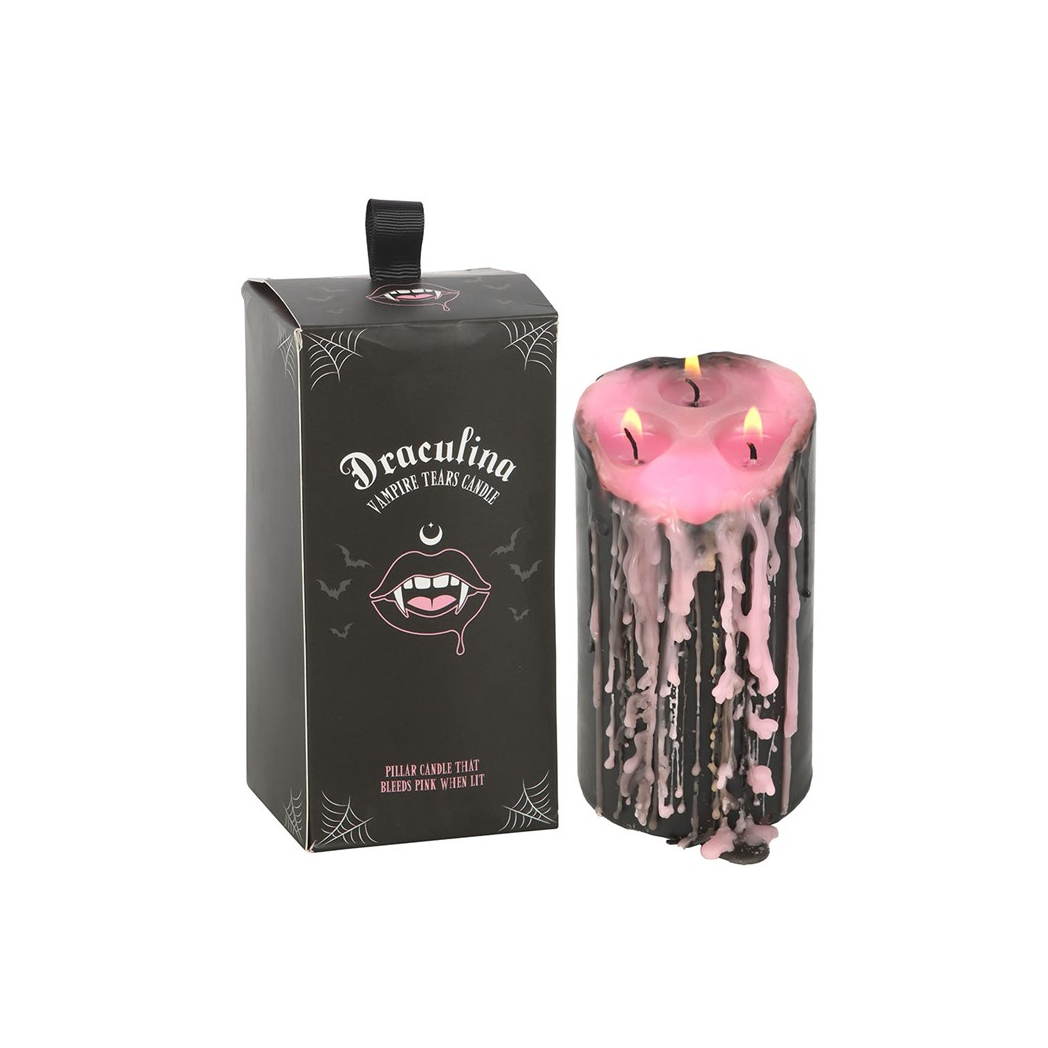 Large Pink Vampire Tears Pillar Candle