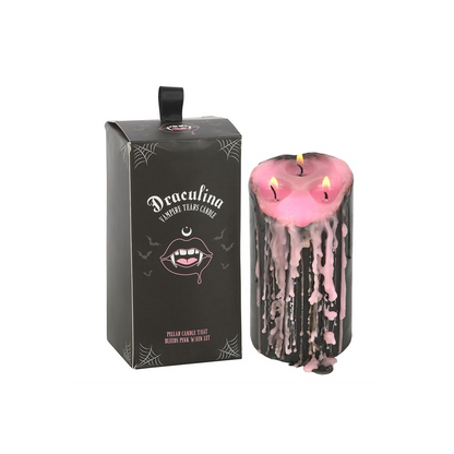 Large Pink Vampire Tears Pillar Candle