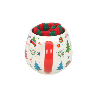 Nostalgic Christmas Print Mug and Socks Set