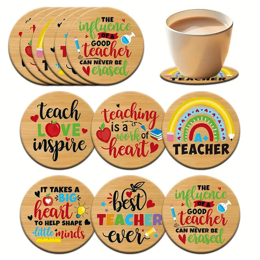 Set of 6 Teacher Quote Coasters
