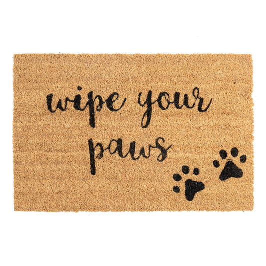 60cm x 40cm Wipe Your Paws Coir Door Mat