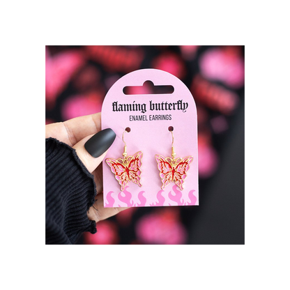 Flaming Butterfly Earrings
